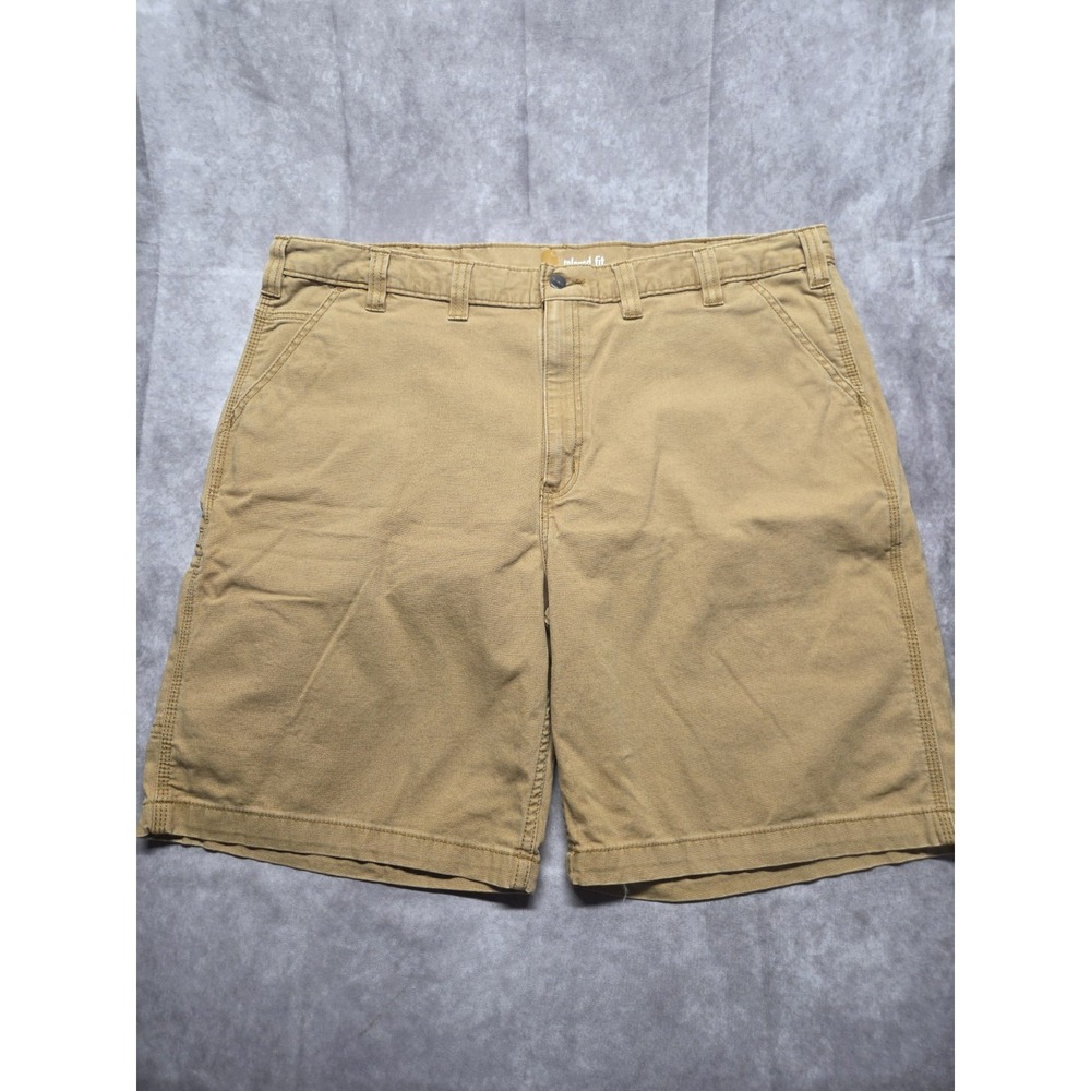 Carhartt Work Shorts Mens 44 Brown Khaki Relaxed Fit Work Wear Outdoor